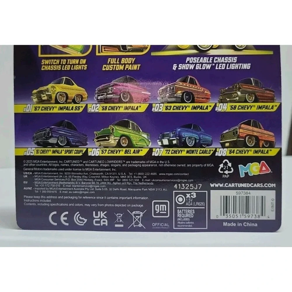 CarTuned 58 Chevy Impala Black #04 Series 1 Lowriders LED Glow Lowriders 1/64 🔥